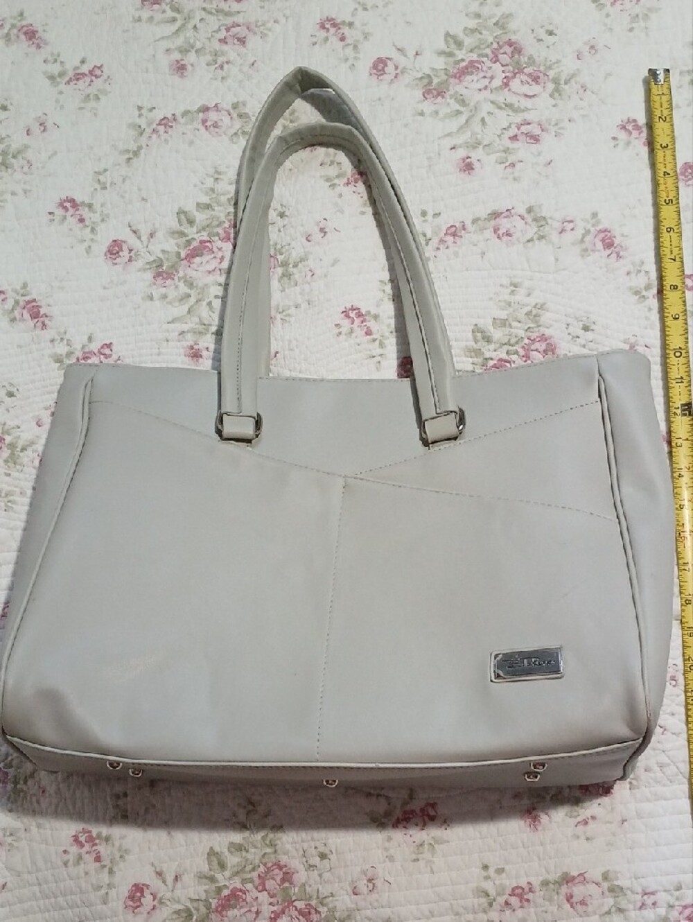 Structured Grey XL Computer Bag with Double Shoulder Straps